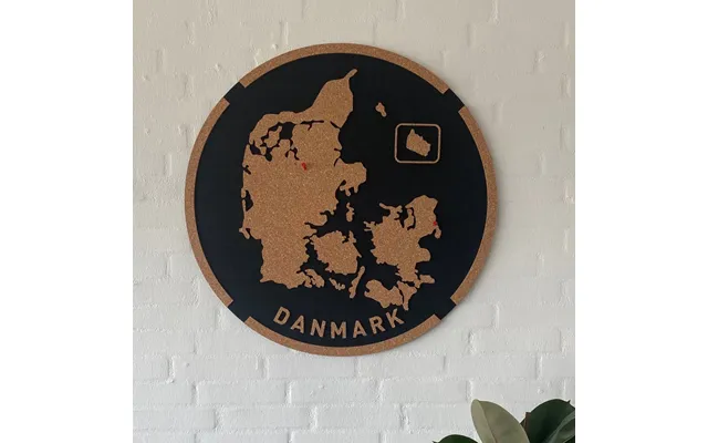 Filtpanel - Danmarkskort Udskåret I Kork Med Kant