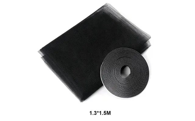 Fluenet Til Vindue Med Velcro - Sort, 130x150 Cm