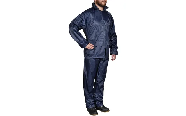 2-delt Regnsæt Med Hætte - Navy Blå, Xl