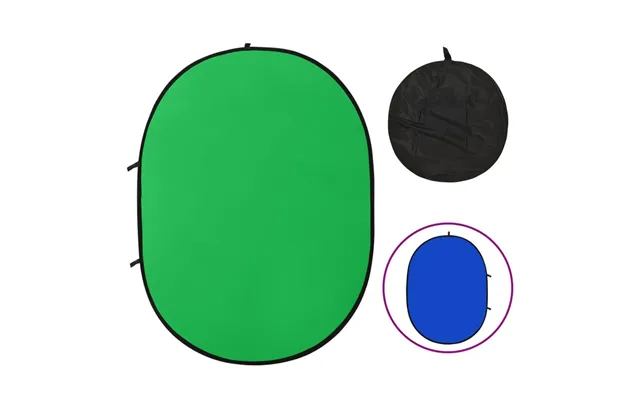 2-i-1 Oval Fotobaggrund 200 × 150 Cm - Grøn Blå