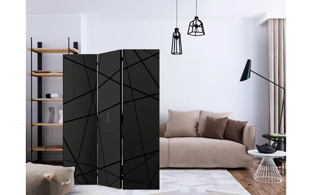 3-panels Skærmvæg Dark Intersection 135 X 172 Cm - 135 X 172 Cm