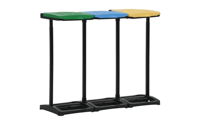 Affaldsposestativ Med Låg - 3 Rum, 98 × 36 × 82 Cm, Pp, Flerfarvet