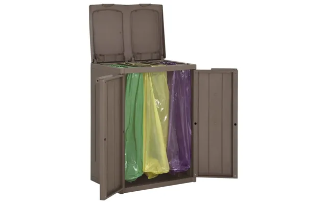 Affaldsspand Med 2 Låger 65x45x88 Cm Pp Brun