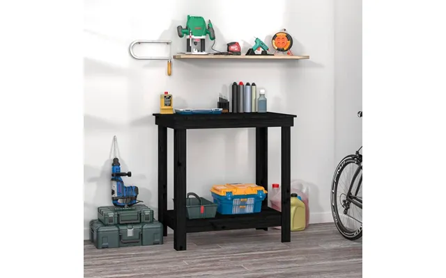 Arbejdsbord 80x50x80 Cm Massivt Fyrretræ Sort