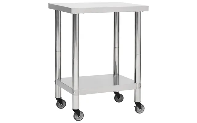 Arbejdsbord Med Hjul Til Køkken 80×30×85 Cm - Rustfrit Stål