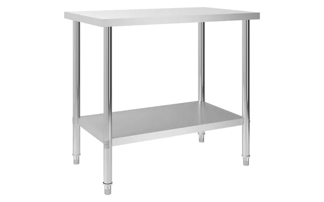 Arbejdsbord Til Køkken 100×60×85 Cm - Rustfrit Stål, Med Hylde