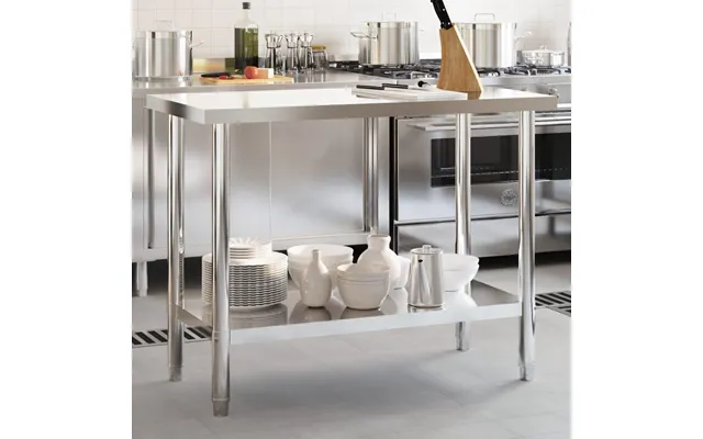 Arbejdsbord Til Køkken 110 × 55 × 85 Cm - Rustfrit Stål Med Bundhylde