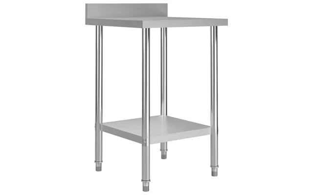 Arbejdsbord Til Køkken Med Stænkplade 60×60×93 Cm - Rustfrit Stål