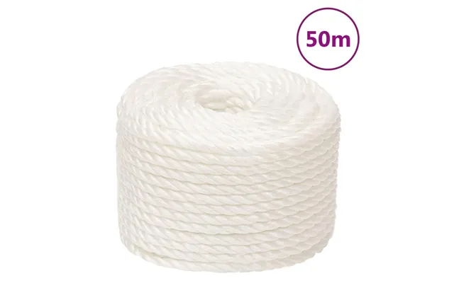 Arbejdsreb 10 Mm - 50 M Polypropylen, Hvidt Snoet Reb