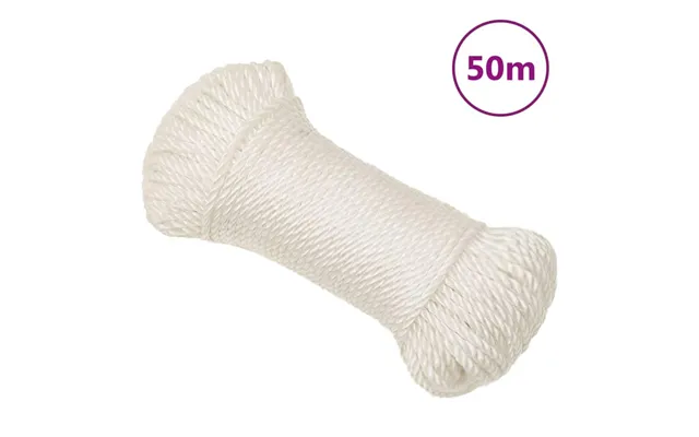 Arbejdsreb 6 Mm - 50 M Polypropylen, Hvidt Snoet Reb