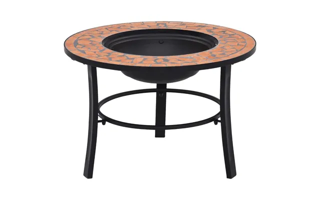Bålfad Med Mosaikbord 68 Cm - Keramik, Terracottafarvet