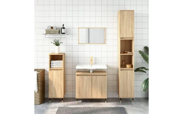Badeværelsesskab 58×33×60 Cm I Konstrueret Træ - Sonoma Eg