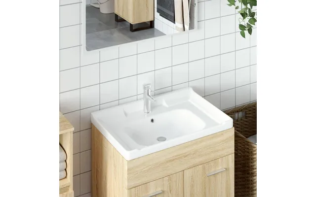 Badeværelsesvask 71 × 48 × 23 Cm - Rektangulær Keramisk, Hvid