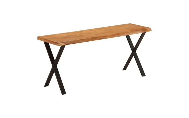 Bænk Med Naturlig Kant 105 Cm - Massivt Akacietræ Og X-ben