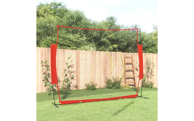 Bærbart Baseballnet 369x107x271 Cm Stål Polyester Rød Og Sort