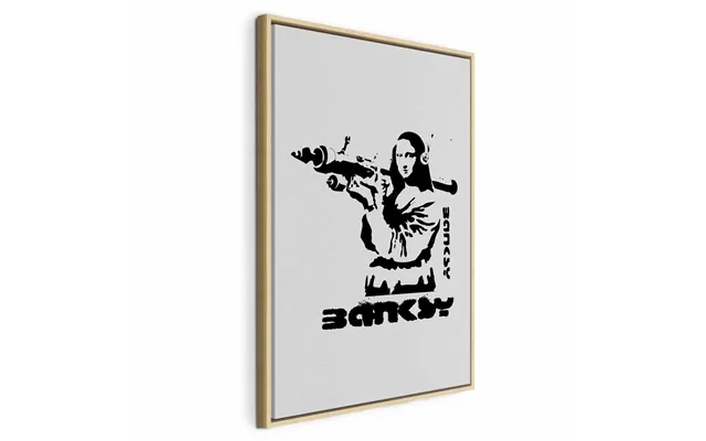 Banksy Lærredsbillede Med Mona Lisa Og Vægkunstmotiv - 80 X 120 Cm
