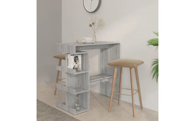 Barbord Med Opbevaringsstativ 100×50×101,5 Cm - Grå Sonoma-eg