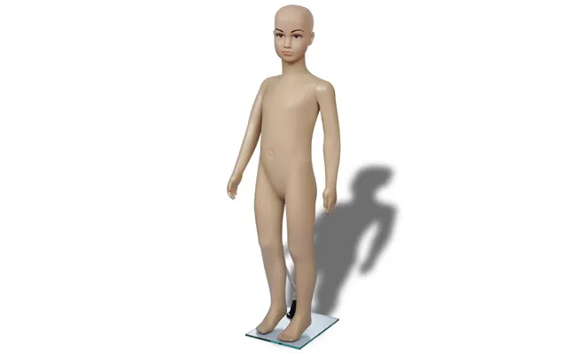 Barnemannequin - Drengekrop, 110 Cm, Beige Med Glasbase