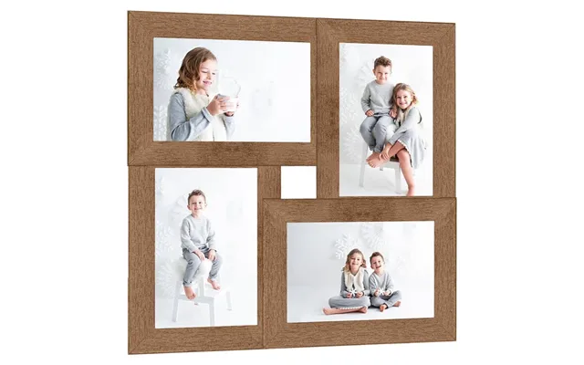 Billedramme Til 4x 13x18 Cm Billeder Mdf Lysebrun