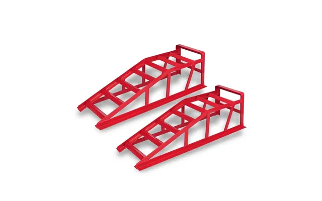 Bilramper 2-pack - Rød Stål, 1.000 Kg Pr. Rampe