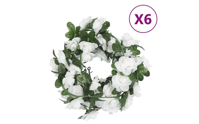 Blomsterguirlander Til Jul 6 Stk. 240 Cm Hvid