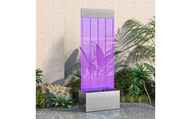 Boblesøjle Med Rgb Led 110 Cm - Rustfrit Stål Og Akryl