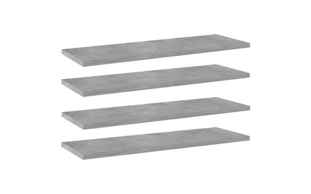 Boghylder - 4 Stk. 60×20×1,5 Cm I Konstrueret Træ, Betongrå