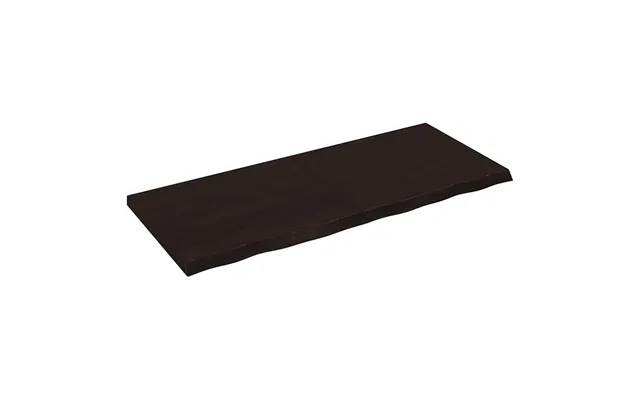 Bordplade I Massivt Egetræ 120×50× 2-4 Cm - Mørkebrun, Foldbar Med Naturlig Kant