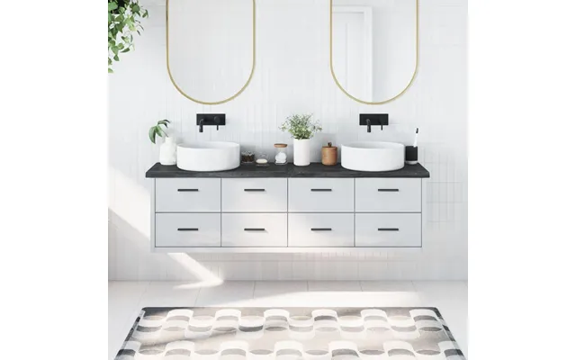 Bordplade Til Badeværelse 180x40x 2-4 Cm Massivt Træ Mørkebrun