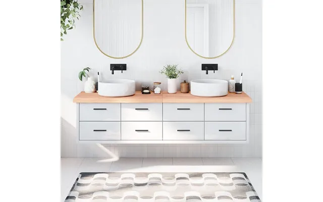 Bordplade Til Badeværelse 200x60x 2-6 Cm Massivt Træ Lysebrun