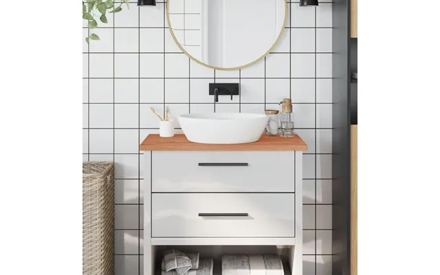 Bordplade Til Badeværelse 80×40×2,5 Cm - Massivt Bøgetræ