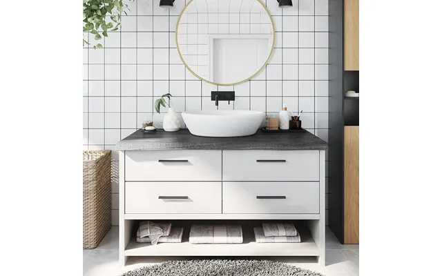 Bordplade Til Badeværelse I Massivt Egetræ 100×60× 2-6 Cm - Mørkebrun