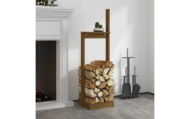 Brændestativ 33,5x30x110 Cm Massivt Fyrretræ Gyldenbrun