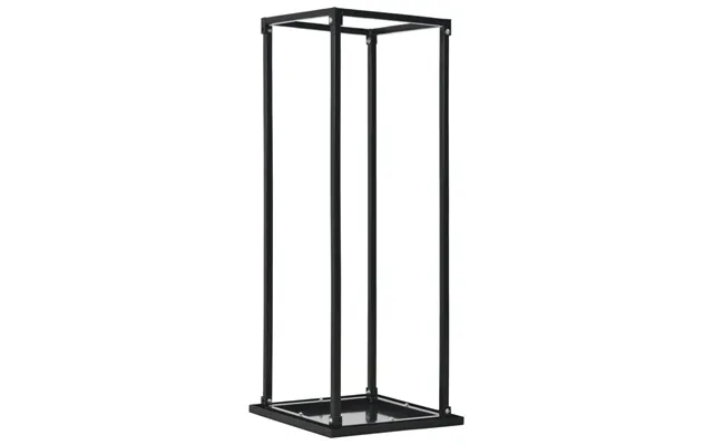 Brændestativ Med Bund 37 × 37 × 113 Cm - Sort Stål