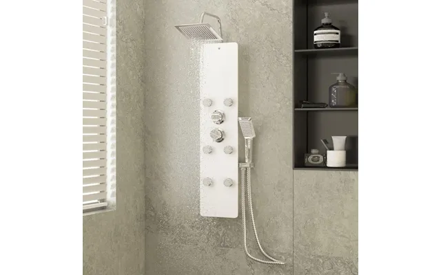 Brusepanel 25 × 47,5 × 130 Cm I Glas - Hvid