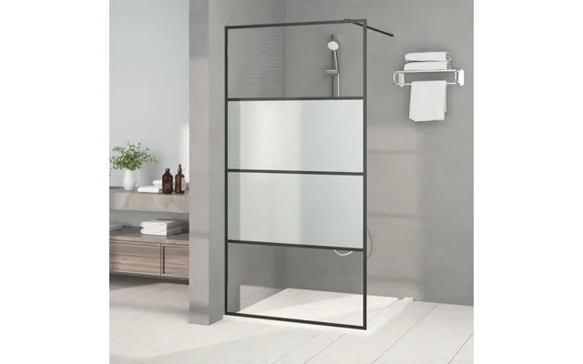 Brusevæg 100 × 195 Cm - Halvmatteret Sikkerhedsglas, Sort