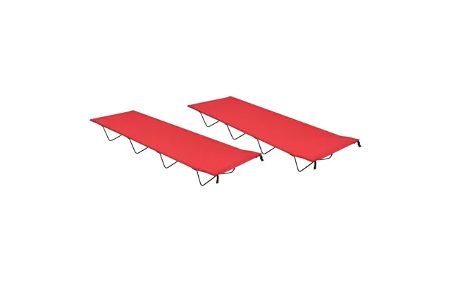 Campingsenge 2 Stk. - 180 × 60 × 19 Cm I 600d Oxfordstof Og Stål, Rød