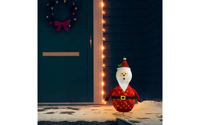 Dekorativ Julemandsfigur Med Led-lys 60 Cm - Luksuriøst Stof