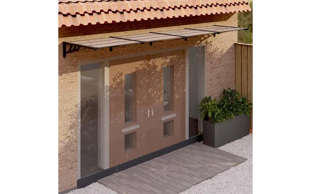 Dørbaldakin 396 × 90 Cm I Polycarbonat - Sort