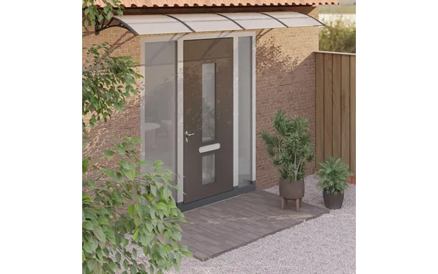 Dørbaldakin 400 × 75 Cm - Polycarbonat, Sort Transparent