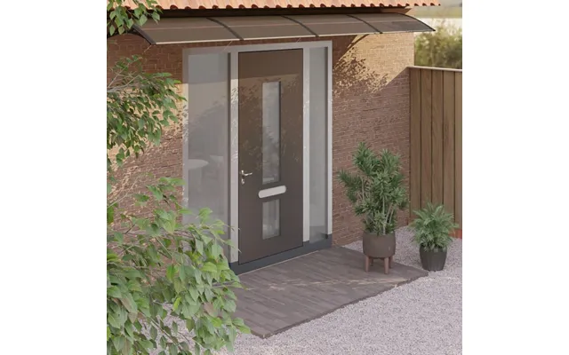 Dørmarkise 350 × 100 Cm - Sort Polycarbonat