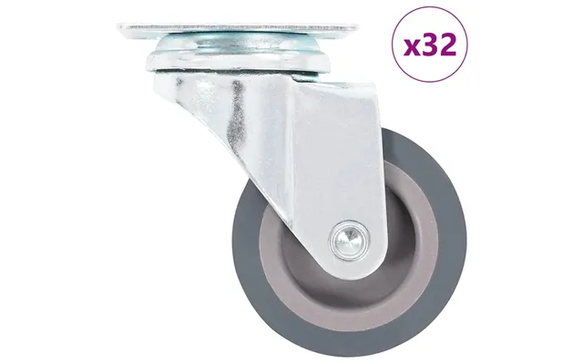 Drejehjul Sæt - 32 Stk. 50 Mm, Grå Tpr Med Plade
