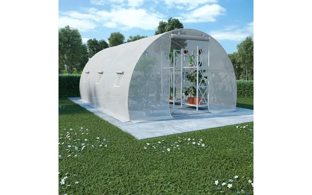 Drivhus 13,5 M - 450 × 300 × 200 Cm, Pe-net Og Galvaniseret Stål