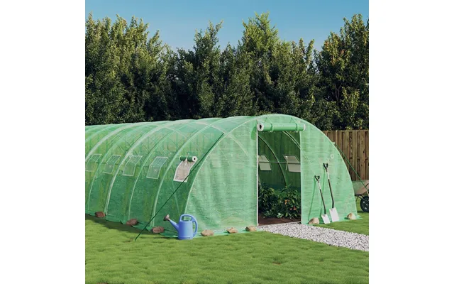 Drivhus Med Stålstel 32 M - 8×4×2 M, Grøn