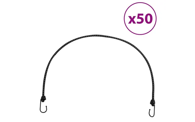 Elastiksnore Med Kroge 100 Cm - 50 Stk., Sort Med Refleks