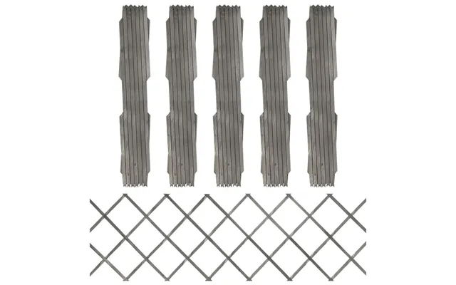 Espalierhegn 5 Stk. - Udvideligt Hegn I Massivt Fyrretræ, Grå 180×60 Cm