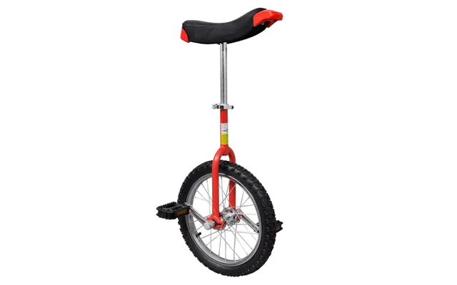 Ethjulet Cykel 16 - Højdejusterbar, Rød Sort