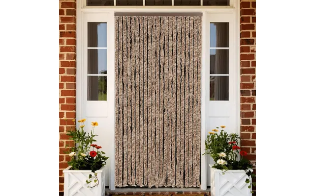Flueforhæng 100×220 Cm I Chenille - Beige Mørkebrun