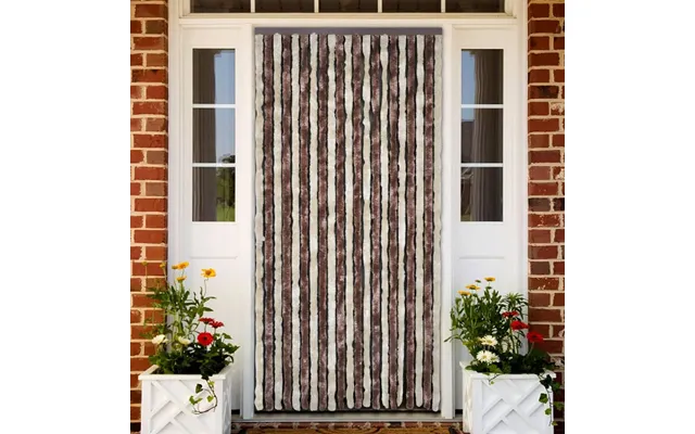 Flueforhæng 100×230 Cm I Chenille - Beige Lysebrun Dørgardin