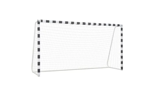 Fodboldmål 300 × 160 × 90 Cm - Metal, Sort Hvid